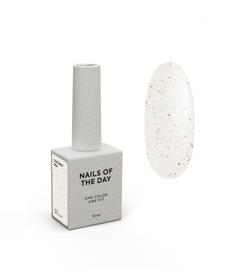 NAILSOFTHEDAY Gel Polish Coconut 006— milchweißes Gel-Lack mit Goldflocken, deckend in einer Schicht, 10 ml