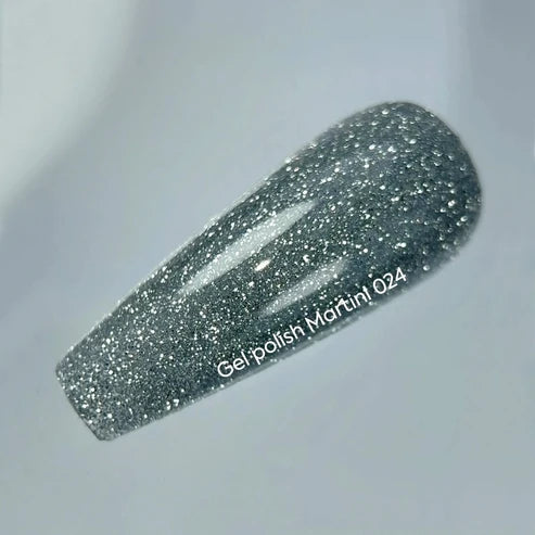 NAILSOFTHENIGHT Martini-Gellack – silberner reflektierender Gellack für Nägel, 10 ml