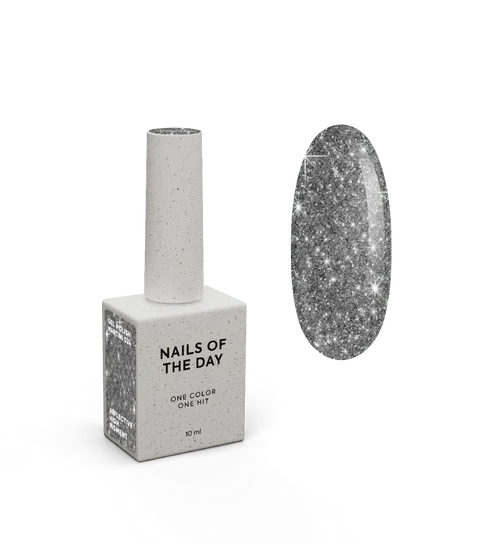 NAILSOFTHENIGHT Martini-Gellack – silberner reflektierender Gellack für Nägel, 10 ml