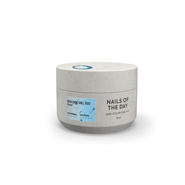 NAILSOFTHEDAY Builder Gel 100 — hellblaues Aufbaugel mit Trockenblumen, 15 ml