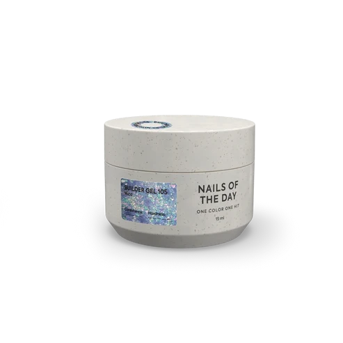 NAILSOFTHEDAY Builder Gel 105 — klares Aufbaugel mit Yuki-Flakes, 15 ml