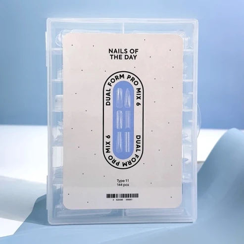 NAILSOFTHEDAY Dual Form Pro Mix 6 (Typ 11) - Set mit 6 verschiedenen Dual-Form-Typen, jeweils in 12 Größen, insgesamt 144 Stück.