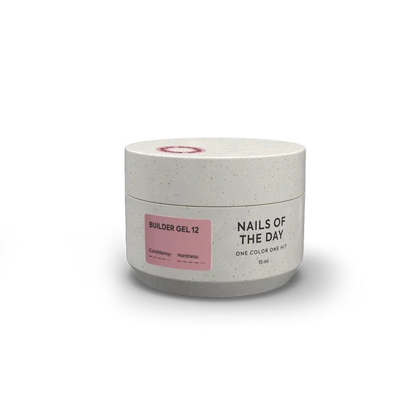 NAILSOFTHEDAY Builder Gel 12 — nude-rosafarbener Gel für Nagelverlängerungen, 15 ml