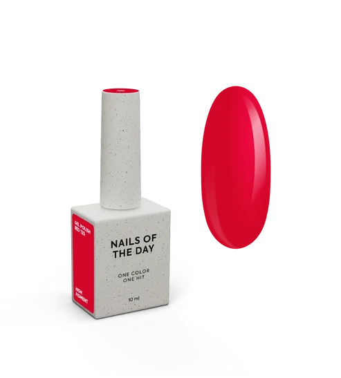 NAILSOFTHEDAY Let`s Special Red – ein spezieller roter Gellack, der in einer Schicht aufgetragen wird, 10 ml