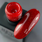 NAILSOFTHEDAY Let`s Special Adele 153 – roter Gel-Nagellack mit Schimmer für eine Schicht, 10 ml