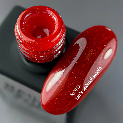 NAILSOFTHEDAY Let`s Special Adele 153 – roter Gel-Nagellack mit Schimmer für eine Schicht, 10 ml