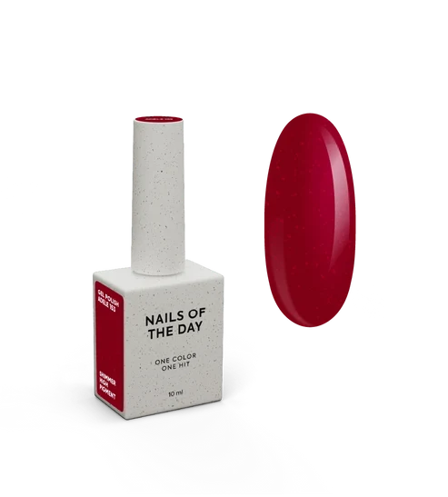 NAILSOFTHEDAY Let`s Special Adele 153 – roter Gel-Nagellack mit Schimmer für eine Schicht, 10 ml