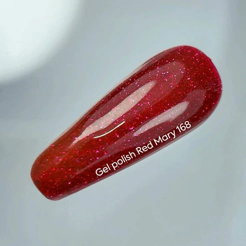 NAILSOFTHENIGHT Red Mary Gellack – roter reflektierender Gellack für Nägel, 10 ml