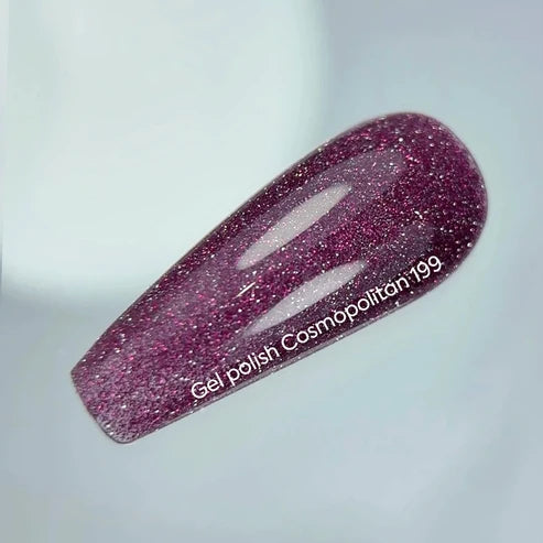 NAILSOFTHENIGHT Cosmopolitan Gel-Nagellack – dunkelrosa reflektierender Gel-Nagellack, 10 ml