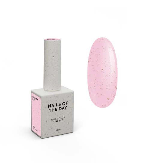 NAILSOFTHEDAY Gel Polish Blossom  207— zartrosa Gel-Lack mit Goldflocken, deckend in einer Schicht, 10 ml.