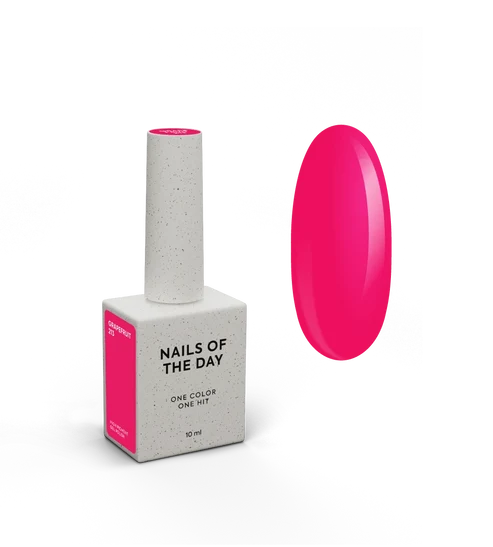 NAILSOFTHEDAY Gel Polish Grapefruit-213 — neon-himbeerfarbener UV-Gel-Lack mit vollständiger Deckkraft in nur einer Schicht, 10 ml
