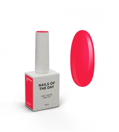 NAILSOFTHEDAY Gel Polish Watermelon-215 — intensiver korallenroter UV-Gel-Lack mit vollständiger Deckkraft in nur einer Schicht, 10 ml
