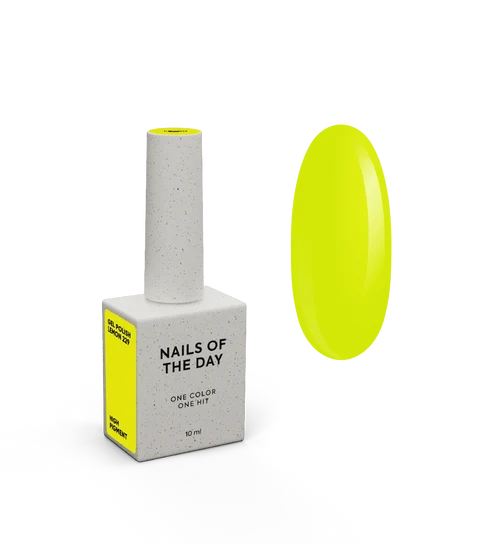 NAILSOFTHEDAY Let`s Special Lemon 229 – ein spezieller Neon-Zitronen-Gellack, der in einer Schicht überlappt, 10 ml