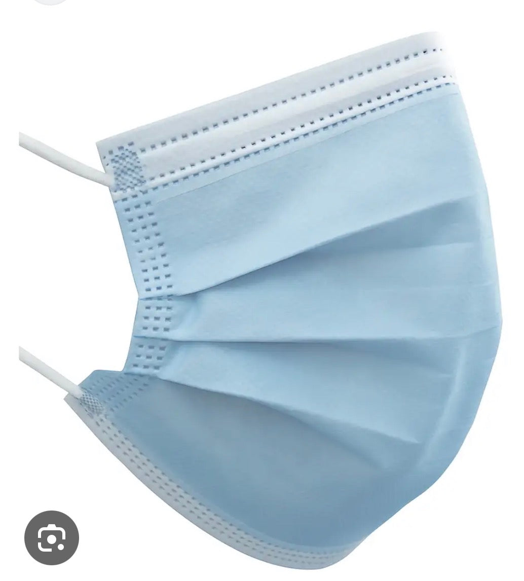 Maske aus Vliesstoff mit Gummibändern, 3-lagig. 50Stück