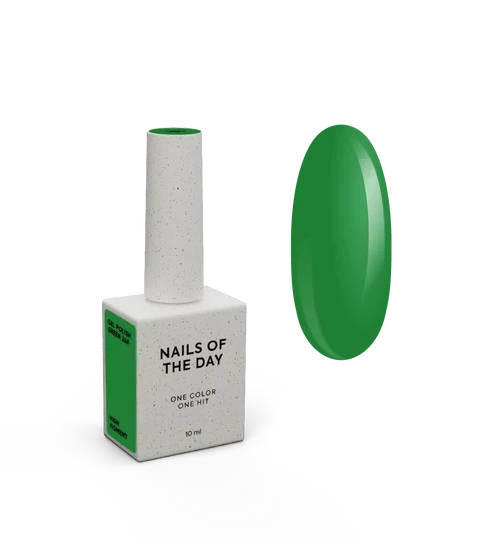 NAILSOFTHEDAY Let`s Special Green 249 – spezieller grüner Gellack, überlappend in einer Schicht, 10 ml