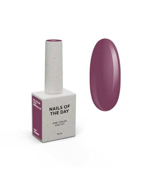 NAILSOFTHEDAY Let`s Special Cold Marsala 377 – heller burgunderfarbener Gellack für Nägel, der eine Schicht bedeckt, 10 ml
