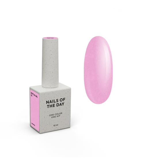 NAILSOFTHEDAY Bottle Gel 42 – rosafarbenes, schimmerndes, ultrastarkes Gel zur Nagelverstärkung, 10 ml