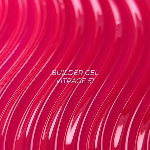 NAILSOFTHEDAY Builder gel 50 Vitrage — roter Glas-Builder-Gel für Nagelverlängerungen, 15 ml