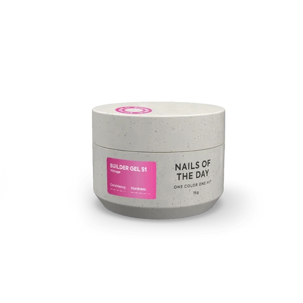 NAILSOFTHEDAY Builder gel 50 Vitrage — roter Glas-Builder-Gel für Nagelverlängerungen, 15 ml