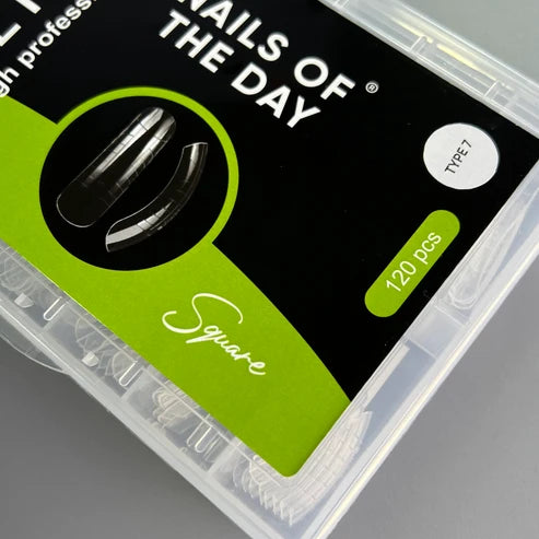 NAILSOFTHEDAY Dual Form Square (Typ 7) – obere quadratische Form für mittlere Verlängerungslänge, geeignet für nach unten wachsende Nägel, 120 Stück