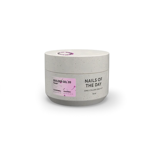 NAILSOFTHEDAY Builder Gel 99 — rosa Aufbaugel mit Trockenblumen, 15 ml