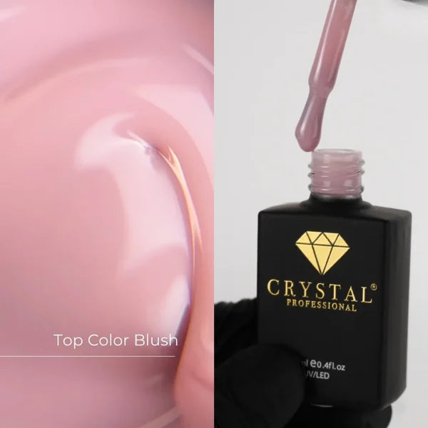 Top  Blush Crystal Professional – camouflage hybrid UV/LED top coat, HEMA & TPO free