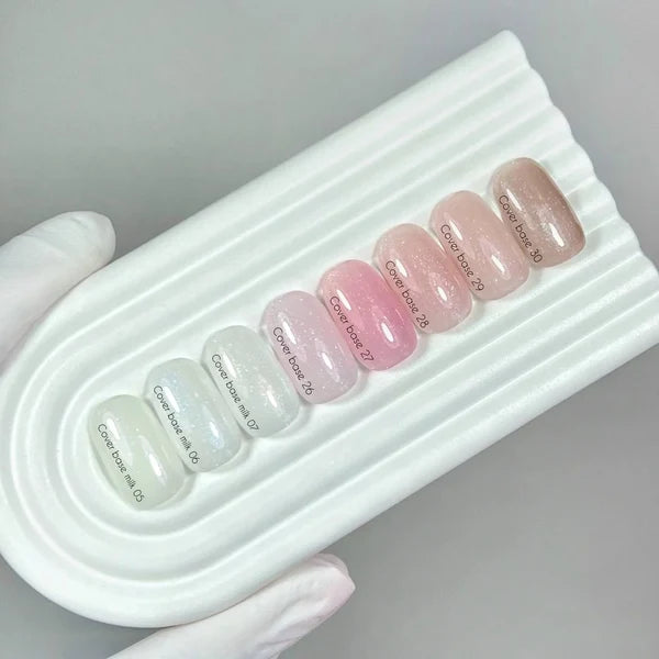 Nailsoftheday Cover Base NEUE Formel 29 – durchscheinender, weicher Nudeton mit silbernem Schimmer, Tarngrundierung für Nägel, 10 ml