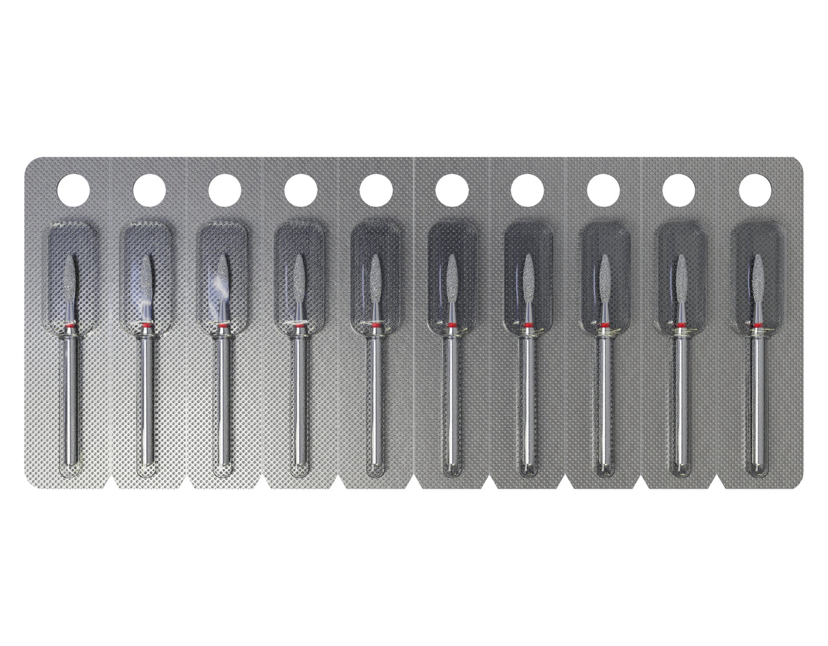 Diamant-Nagelbohrer Flamme rot EXPERT Kopfdurchmesser 2,3 mm / Arbeitsteil 10 mm