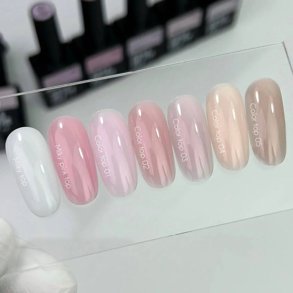 NAILSOFTHEDAY Milky Pink Top – sanftes milchiges Rosa Top ohne Klebeschicht für Nägel, 10 ml