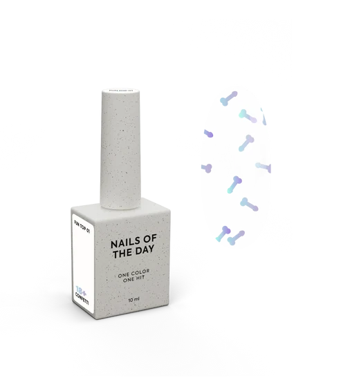 NAILSOFTHEDAY-SPASS! top 01 – Abschlusslack für Nägel mit holografischem Kunstdekor, ohne Klebeschicht, 10 ml