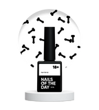NAILSOFTHEDAY-SPASS! Top 03 – Abschlusslack für Nägel mit schwarzem Kunstdekor, ohne Klebeschicht, 10 ml