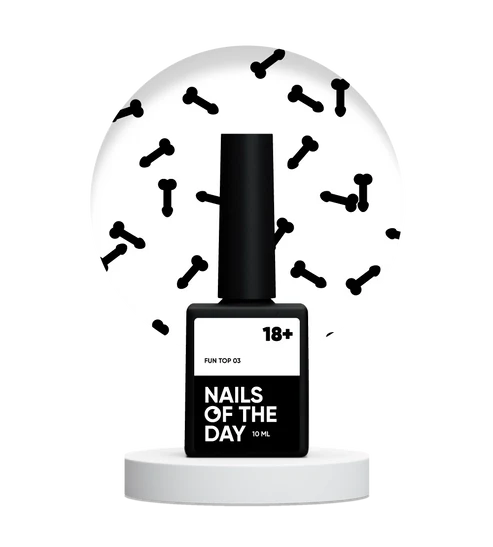NAILSOFTHEDAY-SPASS! Top 03 – Abschlusslack für Nägel mit schwarzem Kunstdekor, ohne Klebeschicht, 10 ml