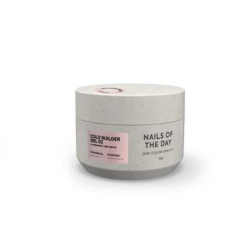 NAILSOFTHEDAY Cold Builder Gel 02 — nude-rosa Aufbaugel für Nagelverlängerung, 15 ml
