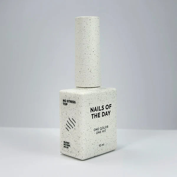 NAILSOFTHEDAY No Stress Top No Wipe — glänzender No-Wipe-Top ohne UV-Filter, Anti-Kratzer-Top, 10 ml