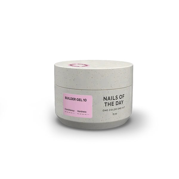 NAILSOFTHEDAY Builder Gel 10 — rosafarbener Gel für Nagelverlängerungen, 15 ml