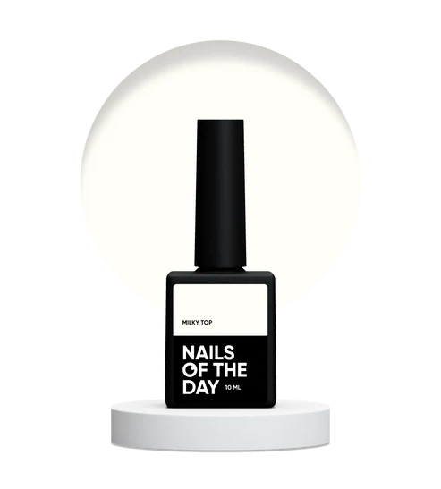 NAILSOFTHEDAY Milky Top – sanftes milchiges Top ohne klebrige Schicht für Nägel, 10 ml
