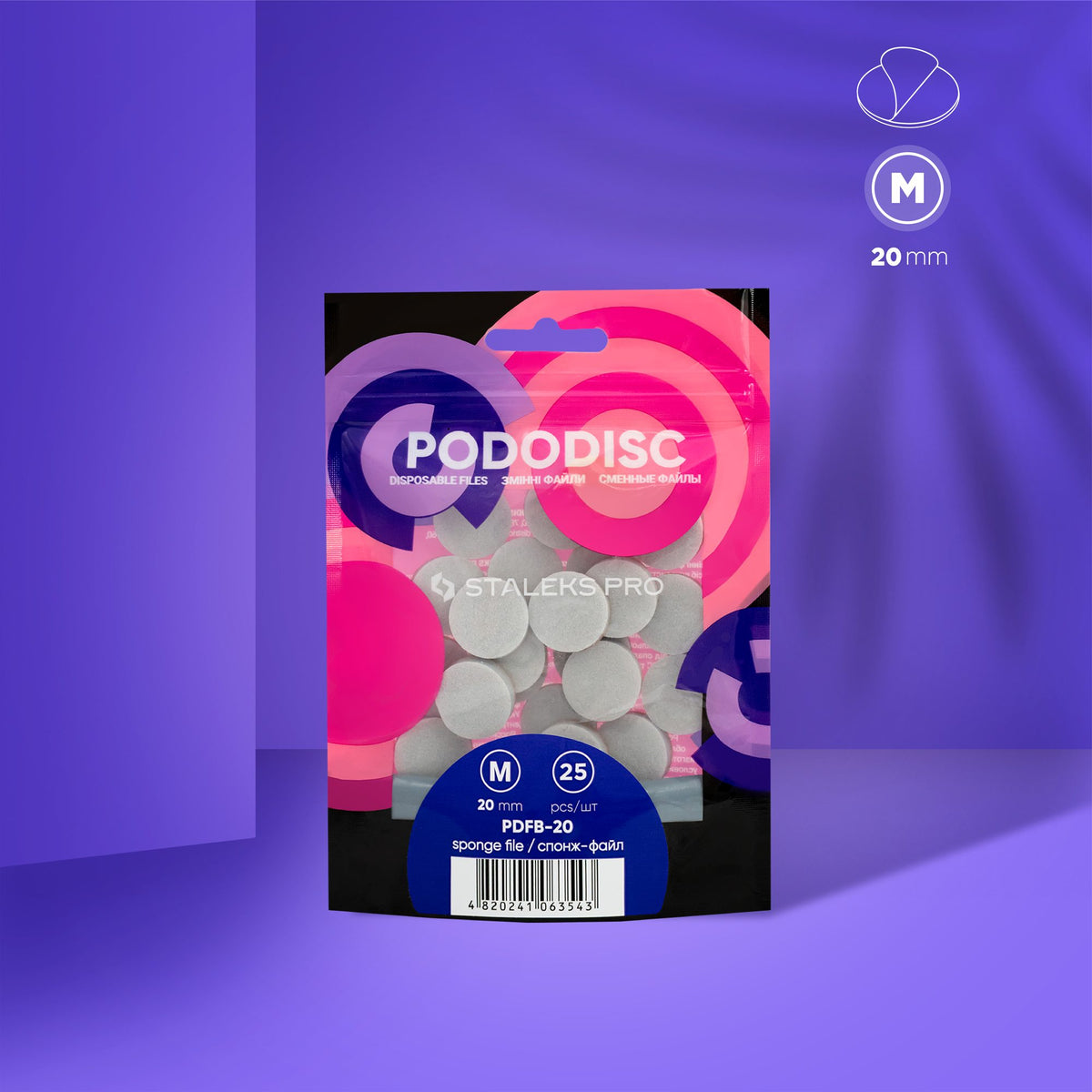 Einweg-Datei-Schwämme für Pediküre-Disc PODODISC M EXPERT 20 (25 Stück)